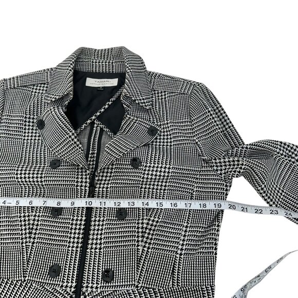 Tahari Arthur S. Levine Womens Military Buttoned Plaid Jacket Size 12 Zip Front - Picture 4 of 11